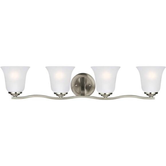 Sea Gull Generation Lighting 4439004-962 Four Light Wall/Bath,Brushed Nickel, 32 - Picture 4 of 7